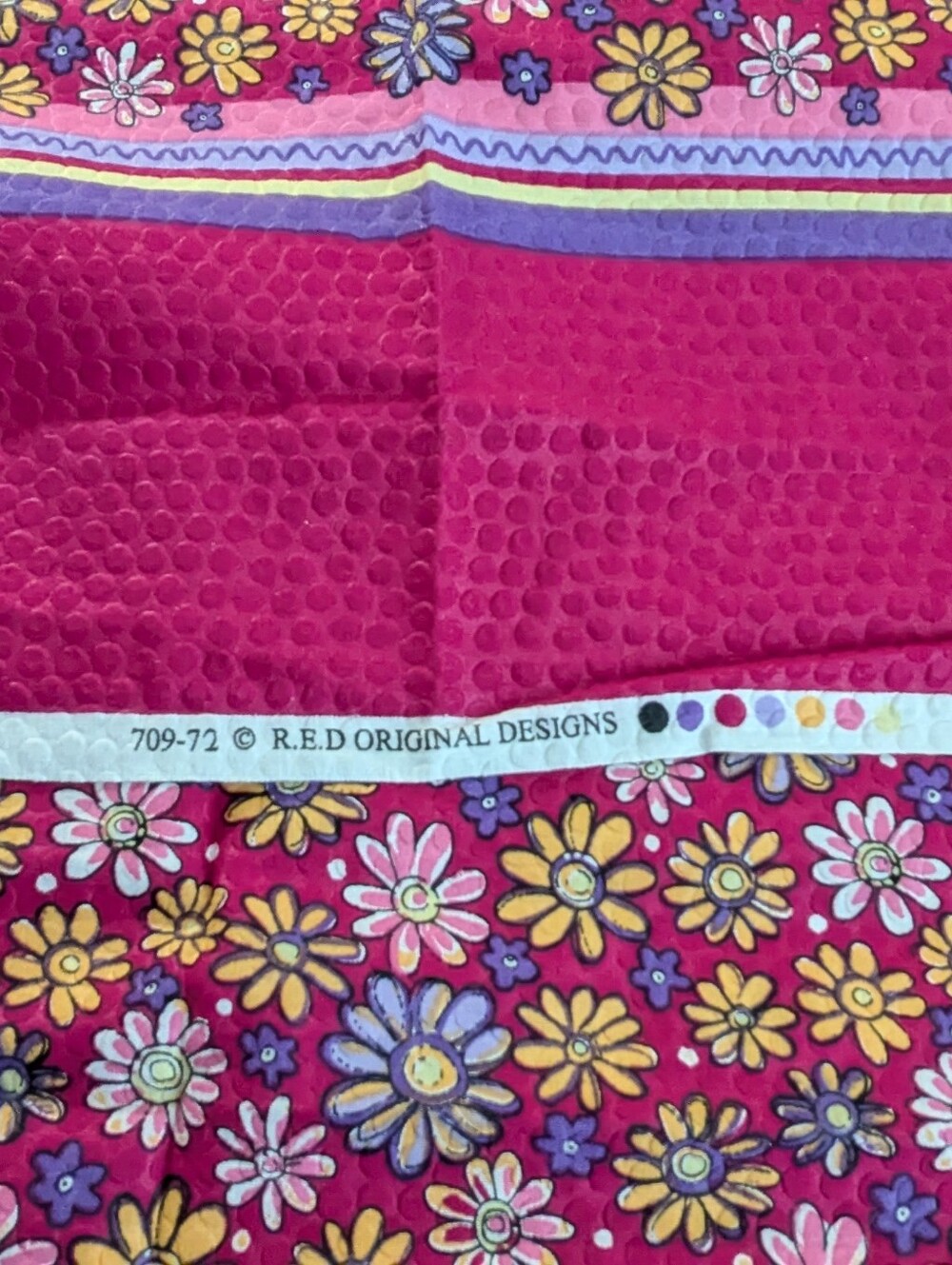 Vibrant Pink, Purple & Yellow Crinkle Cotton Fabric 45"x40"